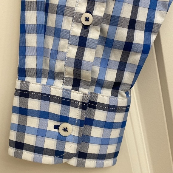 Untuckit Men's M Long Sleeve Multi Color Check Shirt button up Blue casual cool - Picture 5 of 10